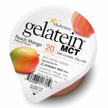 Gelatein Mct Oral Supplement Peach Mango Flavor Gel 4 oz. Cup, 30PK 11715
